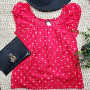 J. Crew Red Blouse Small